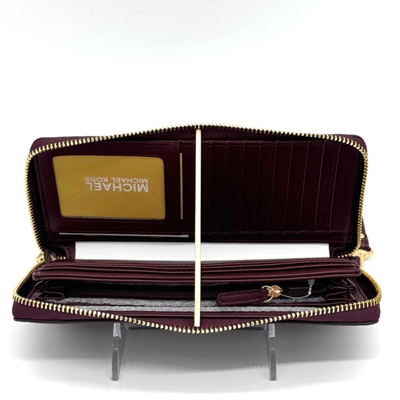 Michael Kors Large Continental Wallet Wristlet Ox Blood - Picture 6 of 7
